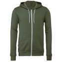 Sweat à capuche zippé cordons blancs, modèle fitté, 240 g/m²