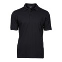 Polo homme stretch en coton ringspun, col plat en lycra, 215 g/m²