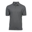 Polo homme stretch en coton ringspun, col plat en lycra, 215 g/m²