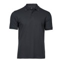 Polo homme stretch en coton ringspun, col plat en lycra, 215 g/m²