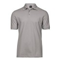 Polo homme stretch en coton ringspun, col plat en lycra, 215 g/m²