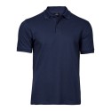 Polo homme stretch en coton ringspun, col plat en lycra, 215 g/m²
