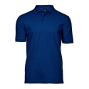 Polo homme stretch en coton ringspun, col plat en lycra, 215 g/m²