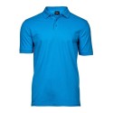 Polo homme stretch en coton ringspun, col plat en lycra, 215 g/m²