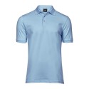 Polo homme stretch en coton ringspun, col plat en lycra, 215 g/m²