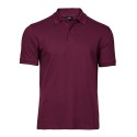 Polo homme stretch en coton ringspun, col plat en lycra, 215 g/m²