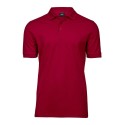 Polo homme stretch en coton ringspun, col plat en lycra, 215 g/m²