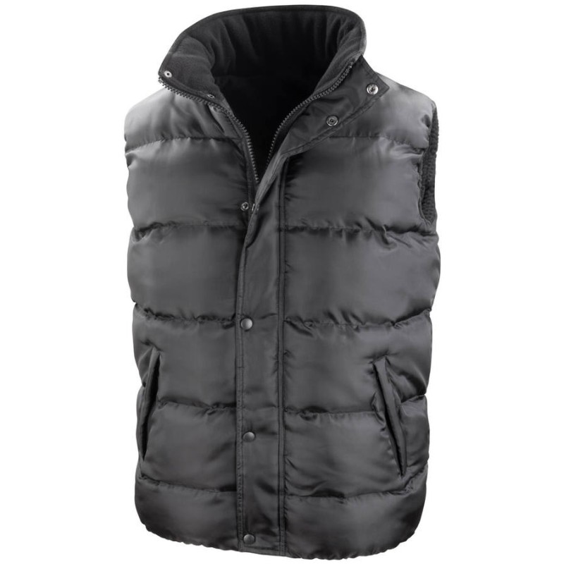 Bodywarmer doudoune rembourré à capuche coupe-vent, 500 g/m²