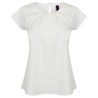 Blouse top femme manches courtes col plissé, 115 g/m²