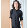 Chemise femme col Mao manches retroussables à séchage rapide, 115 g/m²