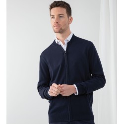 Gilet cardigan col Bomber à maille fine, fermeture éclair