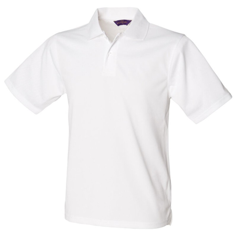 Polo homme manches courtes en polyester micro piqué respirant, 180 g/m²