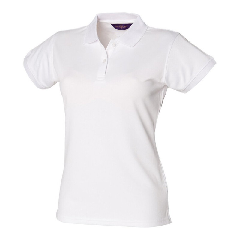 Polo femme manches courtes en polyester micro piqué respirant, 180 g/m²