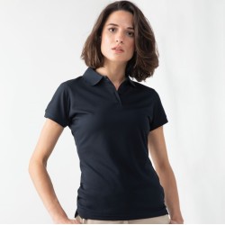 Polo femme manches courtes en polyester micro piqué respirant, 180 g/m²