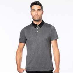 Polo jersey bicolore homme col chemise et manches courtes, 180 g/m²