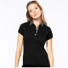 Polo jersey bicolore femme col chemise et manches courtes, 180 g/m²