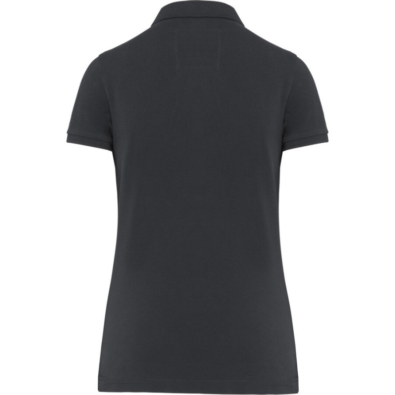 Polo vintage femme manches courtes no Label en coton, 220 g/m²