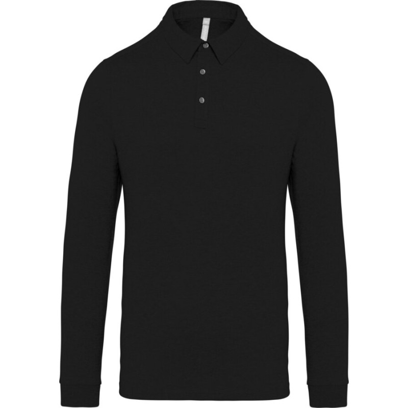 Polo jersey manches longues homme facile d'entretien, 180 g/m²