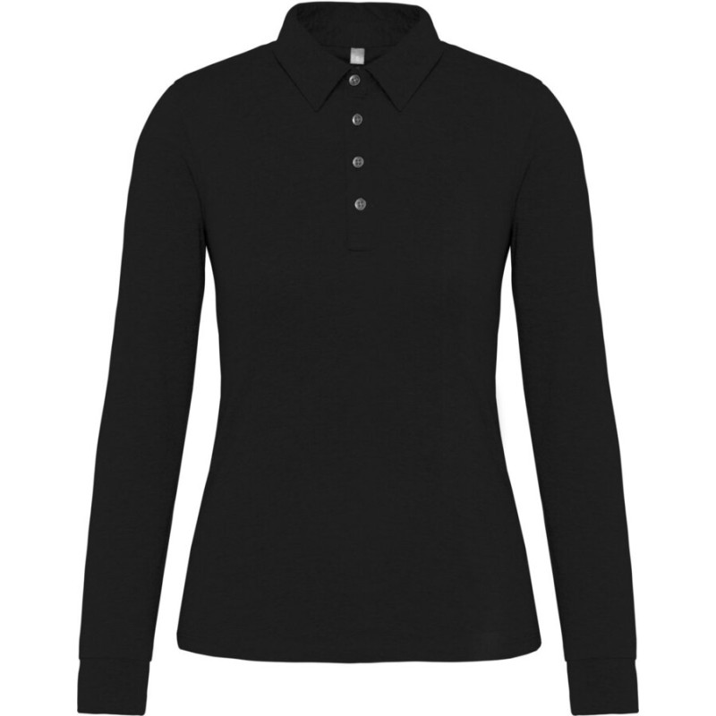 Polo jersey manches longues femme facile d'entretien, 180 g/m²