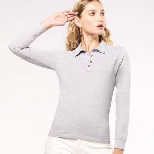 Polo jersey manches longues femme facile d'entretien, 180 g/m²