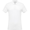 Polo homme en coton piqué manches courtes, coupe droite, 180 g/m²