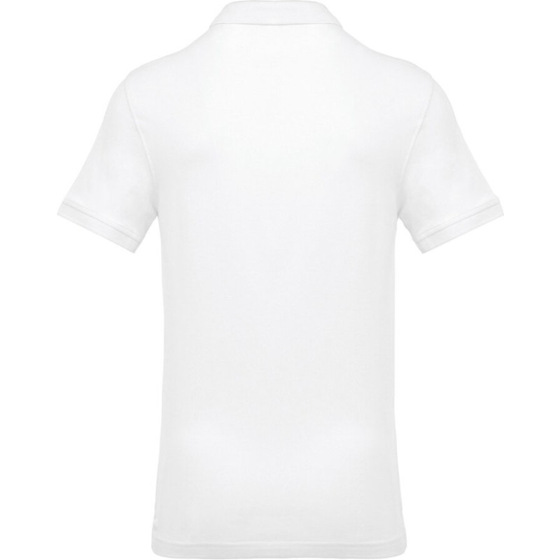 Polo homme en coton piqué manches courtes, coupe droite, 180 g/m²