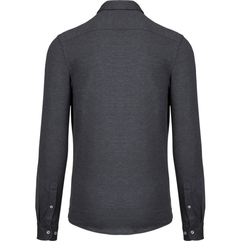  Chemise jacquard manches longues confortable et douce, 165 g/m²