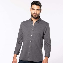  Chemise jacquard manches longues confortable et douce, 165 g/m²