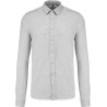 Chemise manches longues en coton maille piquée, 190 g/m²