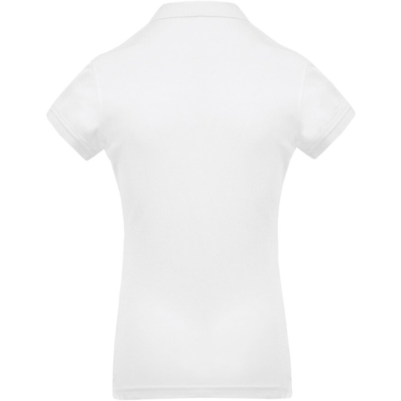 Polo femme en coton piqué manches courtes, coupe cintrée, 180 g/m²