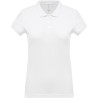 Polo femme en coton piqué manches courtes, coupe cintrée, 180 g/m²