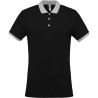 Polo homme en coton piqué bicolore manches courtes, 180 g/m²