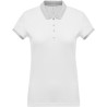 Polo femme en coton piqué bicolore manches courtes, 180 g/m²