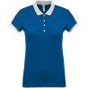 Polo femme en coton piqué bicolore manches courtes, 180 g/m²