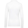 Polo femme en coton piqué manches longues, coupe cintrée, 180 g/m²