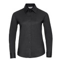 Chemisier Oxford femme, manches longues, coupe cintrée, 135 g/m²