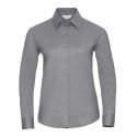 Chemisier Oxford femme, manches longues, coupe cintrée, 135 g/m²
