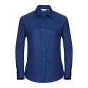 Chemisier Oxford femme, manches longues, coupe cintrée, 135 g/m²