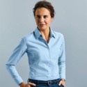 Chemisier Oxford femme, manches longues, coupe cintrée, 135 g/m²