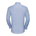 Chemise homme manches longues à chevrons, coupe ajustée, 130 g/m²