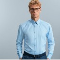 Chemise homme manches longues à chevrons, coupe ajustée, 130 g/m²