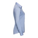 Chemise femme manches longues à chevrons, coupe cintrée, 130 g/m²