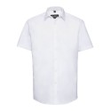 Chemise homme manches courtes à chevrons, coupe ajustée, 130 g/m²