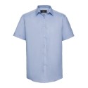 Chemise homme manches courtes à chevrons, coupe ajustée, 130 g/m²