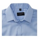 Chemise homme manches courtes à chevrons, coupe ajustée, 130 g/m²