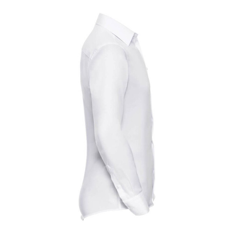 Chemise coupe moderne manches longues en coton sans repassage, 120 g/m²