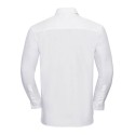 Chemise homme en popeline coton pur col Kent, manches longues, 125 g/m²