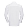 Chemise homme en popeline coton pur col Kent, manches longues, 125 g/m²