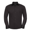 Chemise homme stretch ajustée manches longues, 140 g/m²
