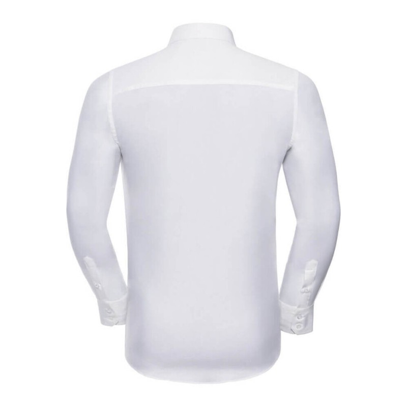 Chemise homme stretch ajustée manches longues, 140 g/m²